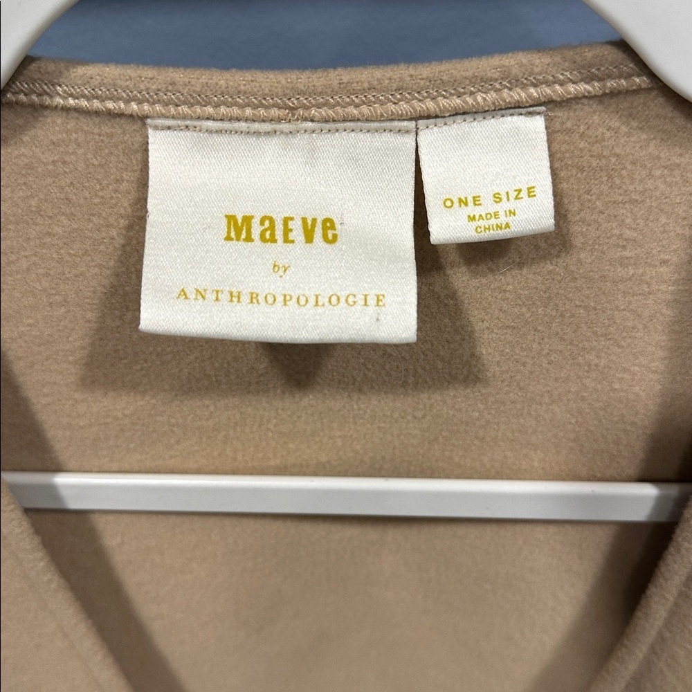 Maeve by Anthropologie Cropped Sweater Vest Boxy Oversized Academia Neutral Tan - Picture 3 of 4